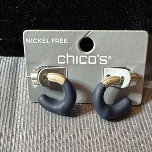 Chico's Navy and Gold Men's Hoop Earrings
